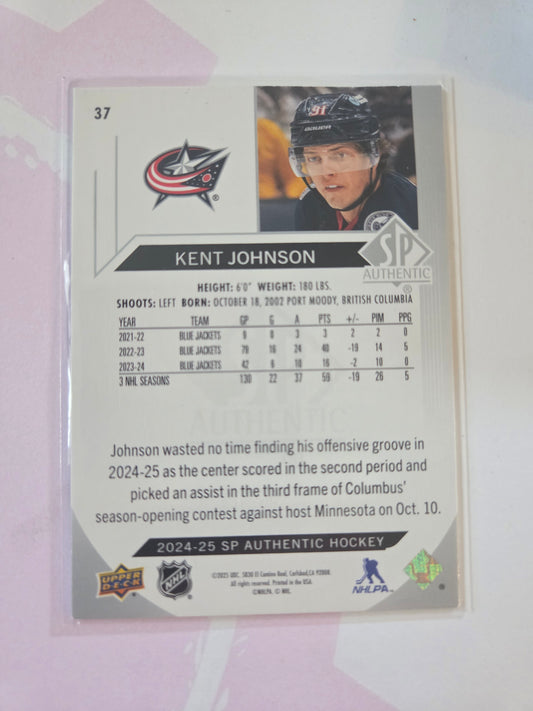Kent Johnson SP Authentic Hockey #37 [Columbus Blue Jackets]