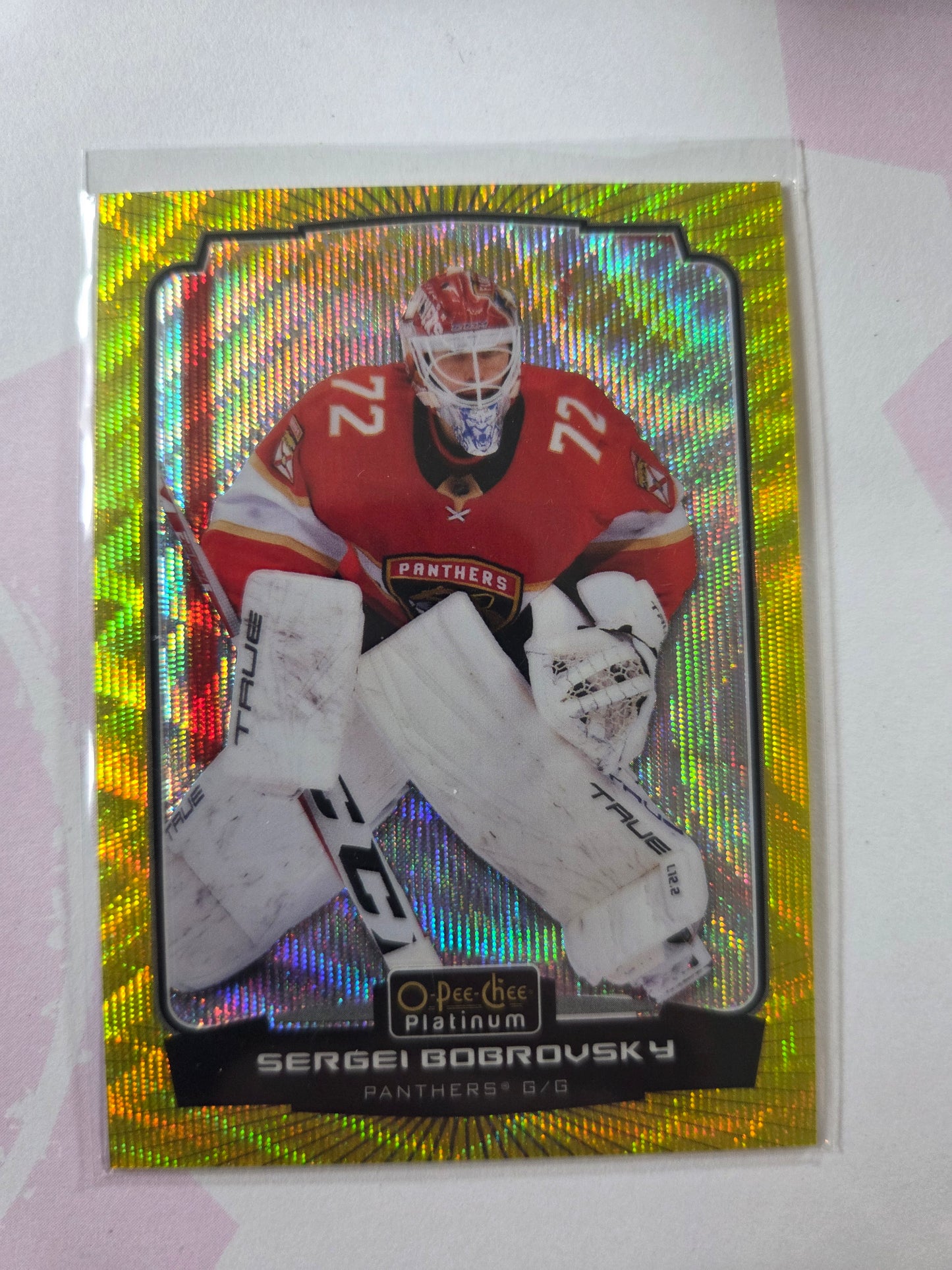 Sergei Bobrovsky Neon Yellow Surge O-Pee-Chee Platinum Hockey #191 [Florida Panthers]