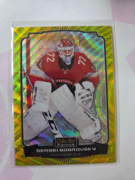 Sergei Bobrovsky Neon Yellow Surge O-Pee-Chee Platinum Hockey #191 [Florida Panthers]