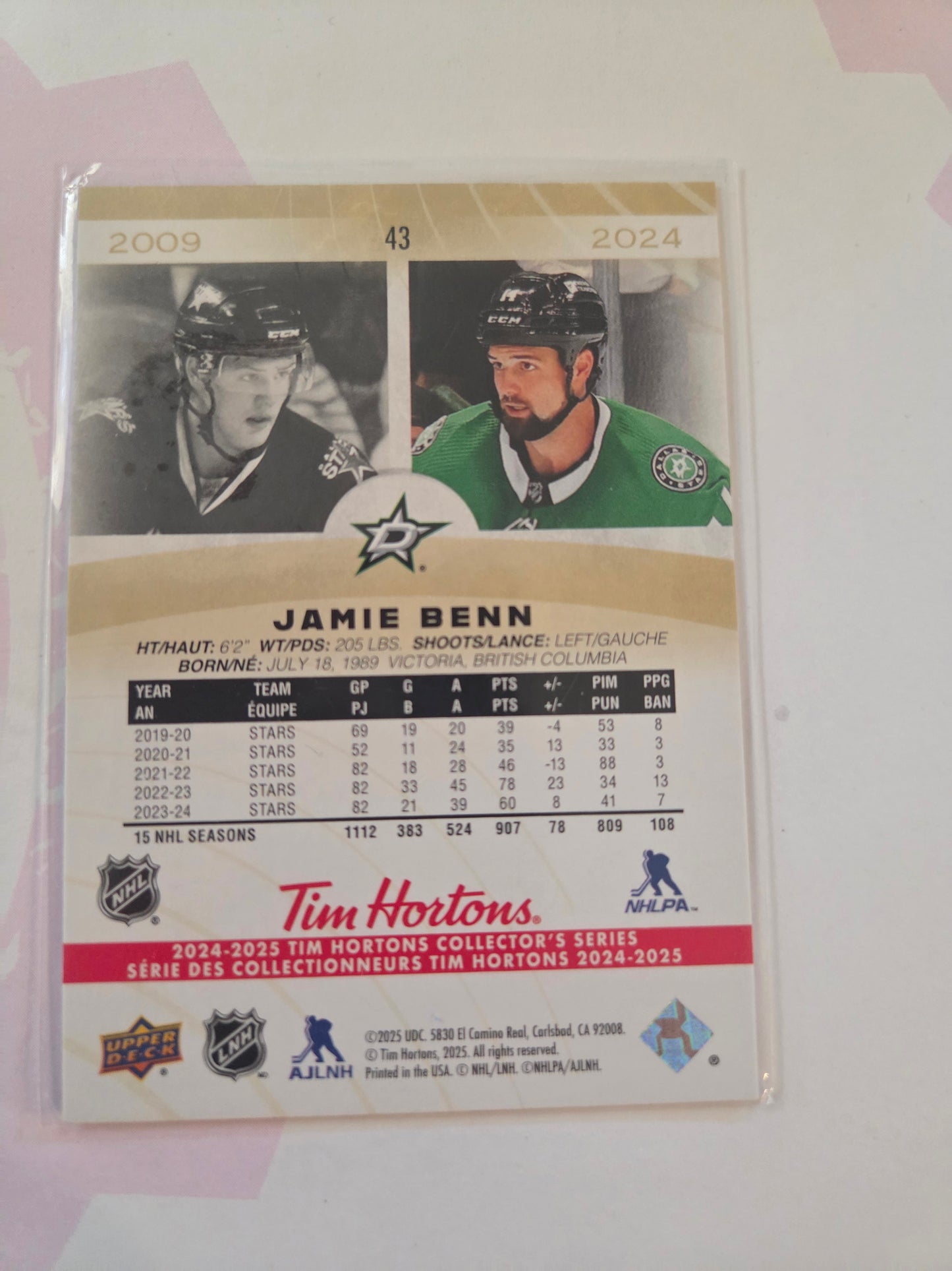 Jamie Benn Upper Deck Tim Hortons #43 [Dallas Stars]
