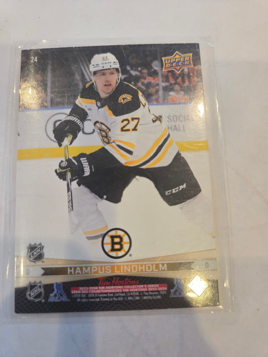 Linus Ullmark/Hampus Lindholm Tim Hortons Upper Deck #24 [Boston Bruins]