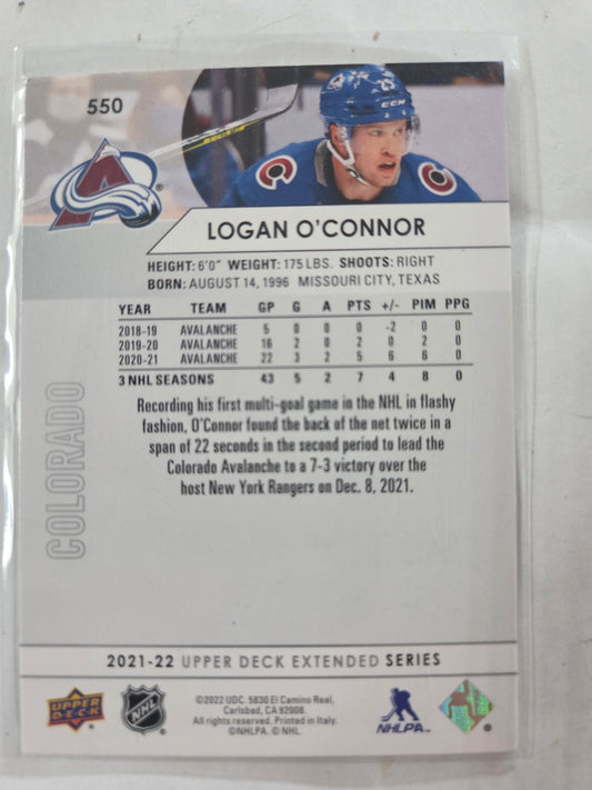 Logan O'Connor Upper Deck Extended Series #550 [Colorado Avalanche]