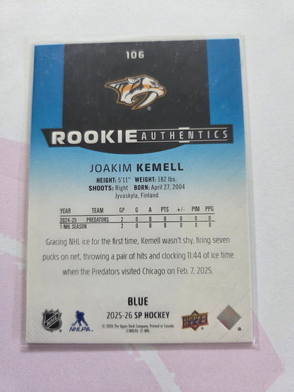 Joakim Kemell Blue SP Hockey #106 [Nashville Predators]