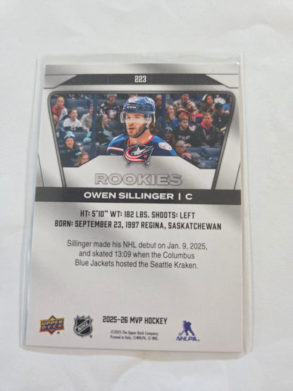 Owen Sillinger Upper Deck MVP Hockey Rookies #223 [Columbus Blue Jackets]