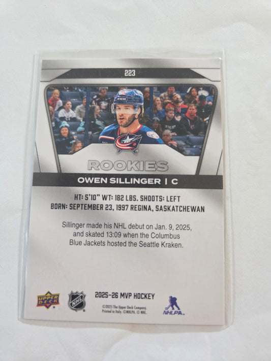 Owen Sillinger Upper Deck MVP Hockey Rookies #223 [Columbus Blue Jackets]