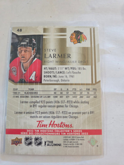 Steve Larmer Tim Hortons Upper Deck #48 [Chicago Blackhawks]