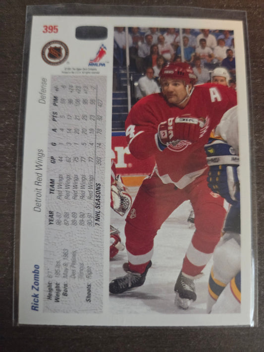 Rick Zombo 91/92 Upper Deck #395 [Detroit Red Wings]