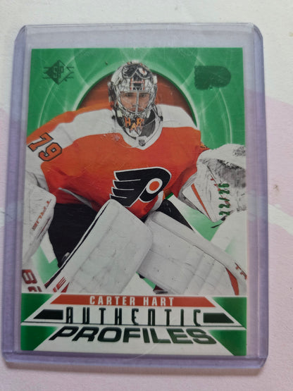 Carter Hart Upper Deck Green Authentic Profiles [Philadelphia Flyers]