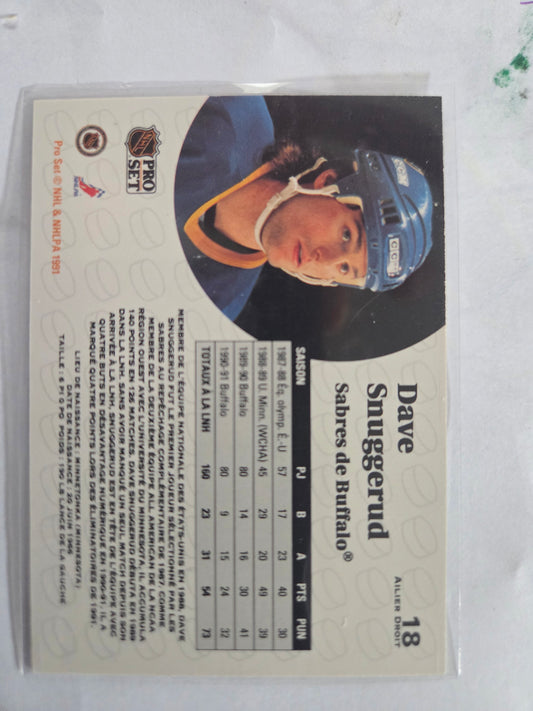 Dave Snuggerud French NHL Pro Set #18 [Buffalo Sabres]