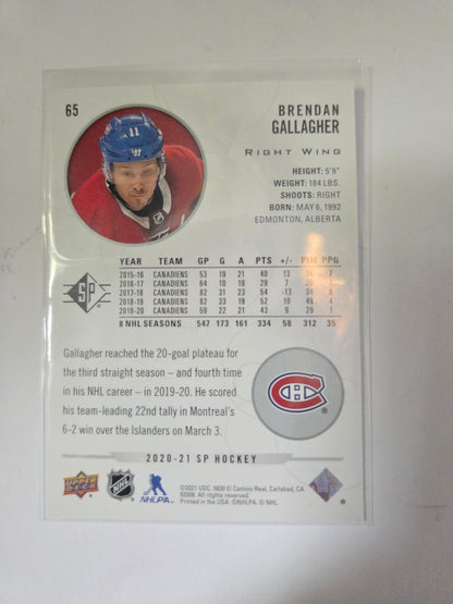 Brendan Gallagher SP Hockey #65 [Montreal Canadians]