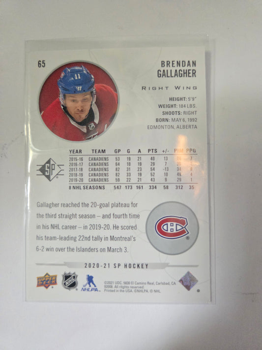 Brendan Gallagher SP Hockey #65 [Montreal Canadians]