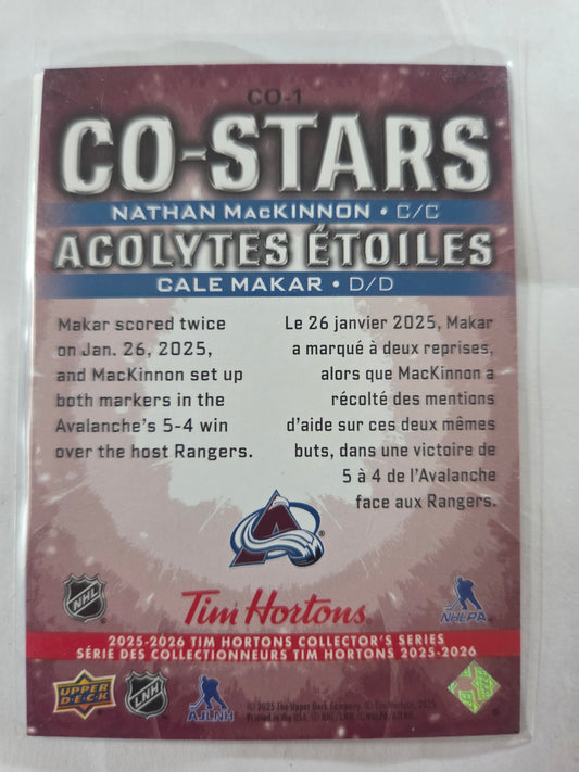 Cale Makar/Nathan MacKinnon Upper Deck Co-Stars [Colorado Avalanche]