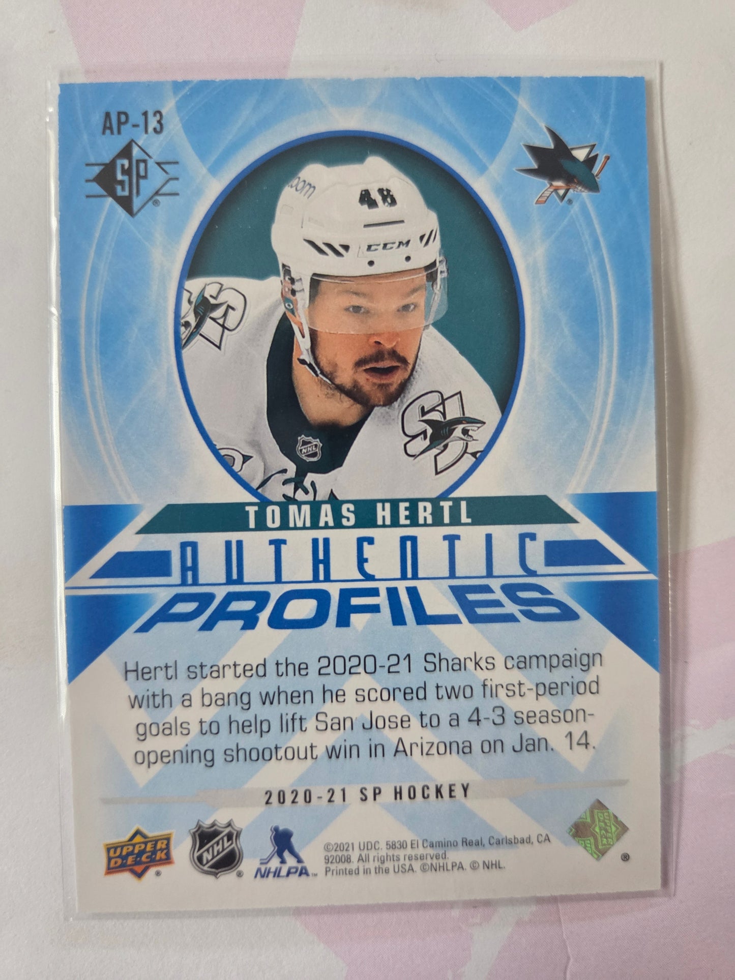 Tomas Hertl Blue SP Hockey Authentic Profiles [San Jose Sharks]