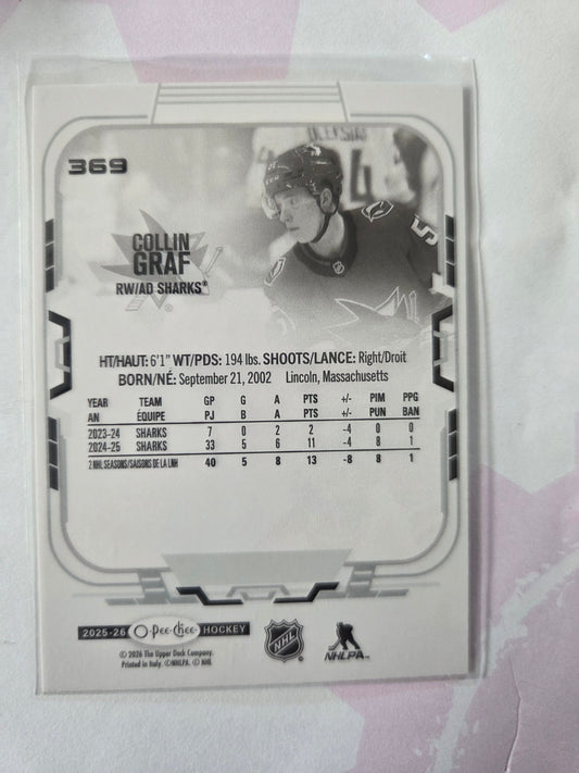 Collin Graf O-Pee-Chee Hockey #369 [San Jose Sharks]