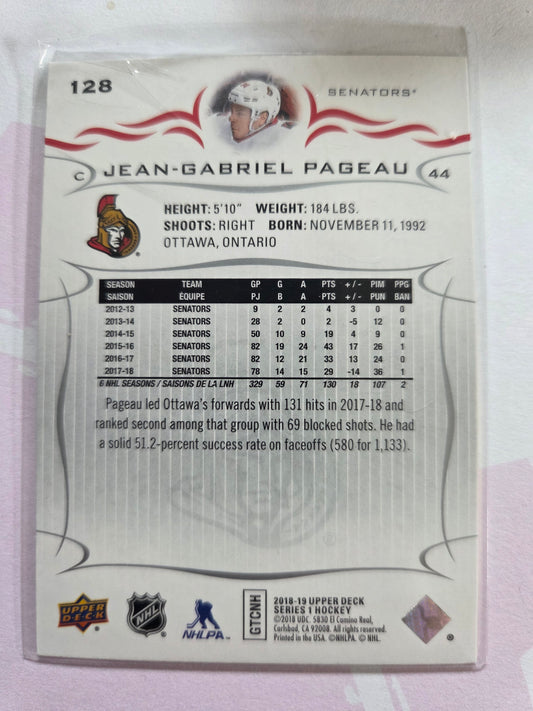 Jean-Gabriel Pageau Upper Deck Series 1 Hockey #128 [Ottawa Senators]