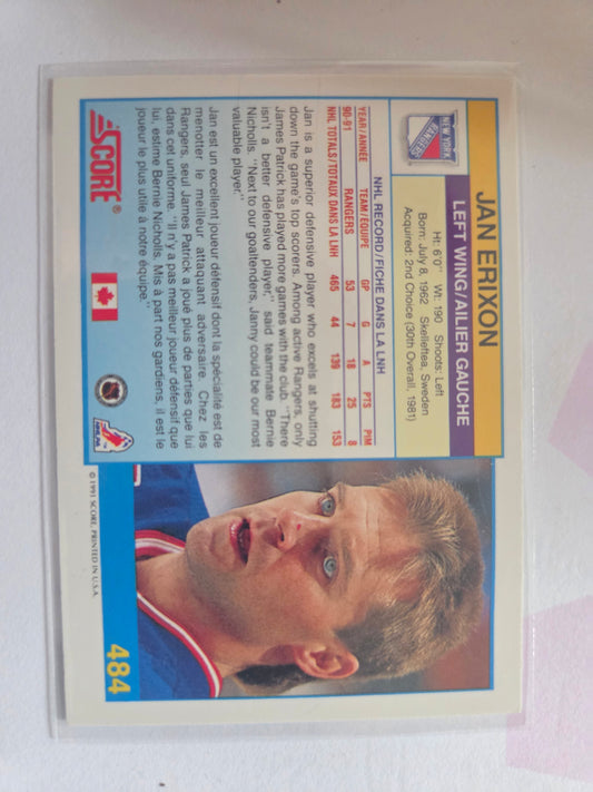 Jan Erixon 91 Score #484 [New York Rangers]