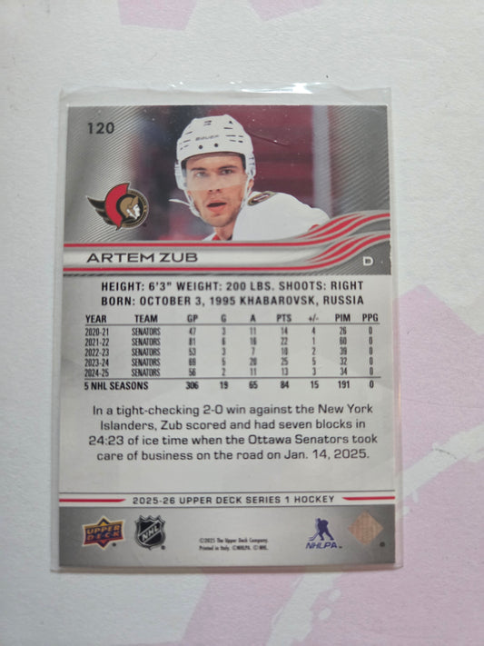 Artem Zub Upper Deck Series 1 #120 [Ottawa Senators]