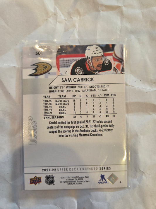 Sam Carrick Upper Deck Extended Series #501 [Anaheim Ducks]
