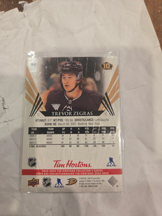 Trevor Zegras Upper Deck 10th Edition #81 [Anaheim Ducks]
