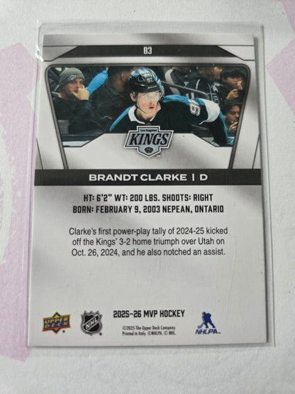 Brandt Clarke Upper Deck MVP Hockey #83 [Los Angeles Kings]