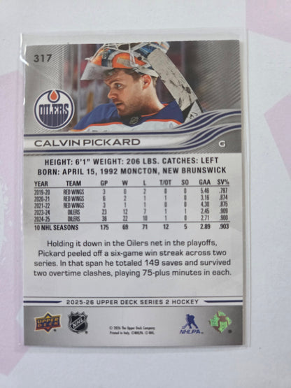 Calvin Pickard Upper Deck Series 2 #317 [Edmonton Oilers]