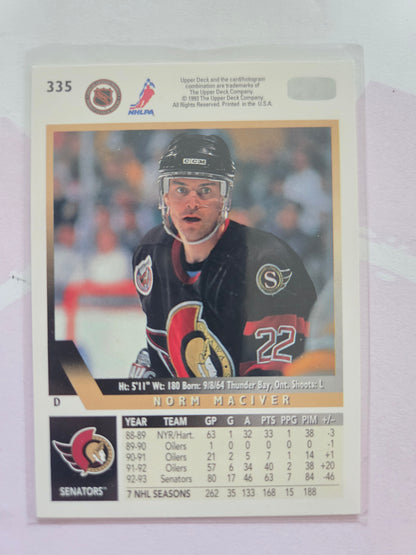 Norm MacIver 93/94 Upper Deck #335 [Ottawa Senators]