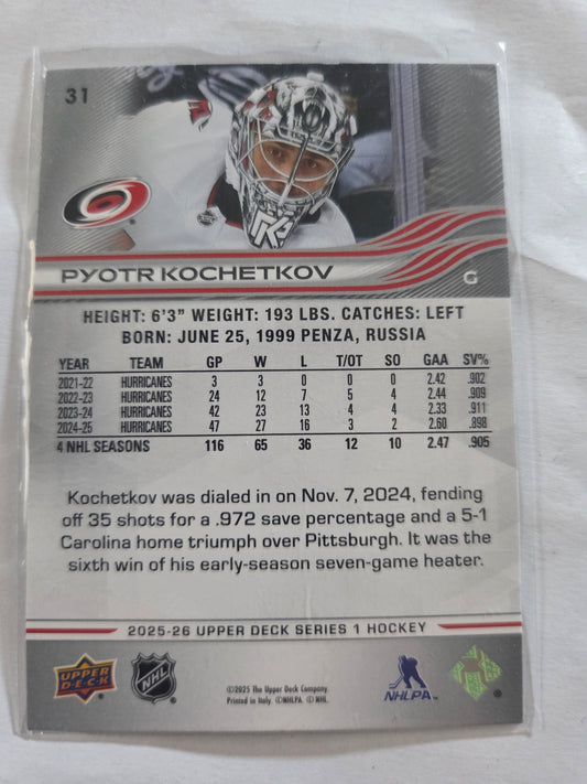 Pyotr Kochetkov Upper Deck Series 1 #31 [Carolina Hurricanes]