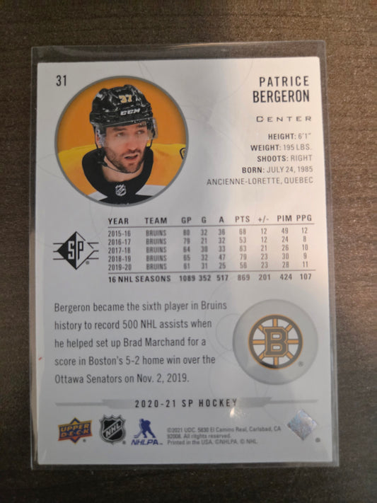 Patrice Bergeron Upper Deck SP Hockey #31 [Boston Bruins]