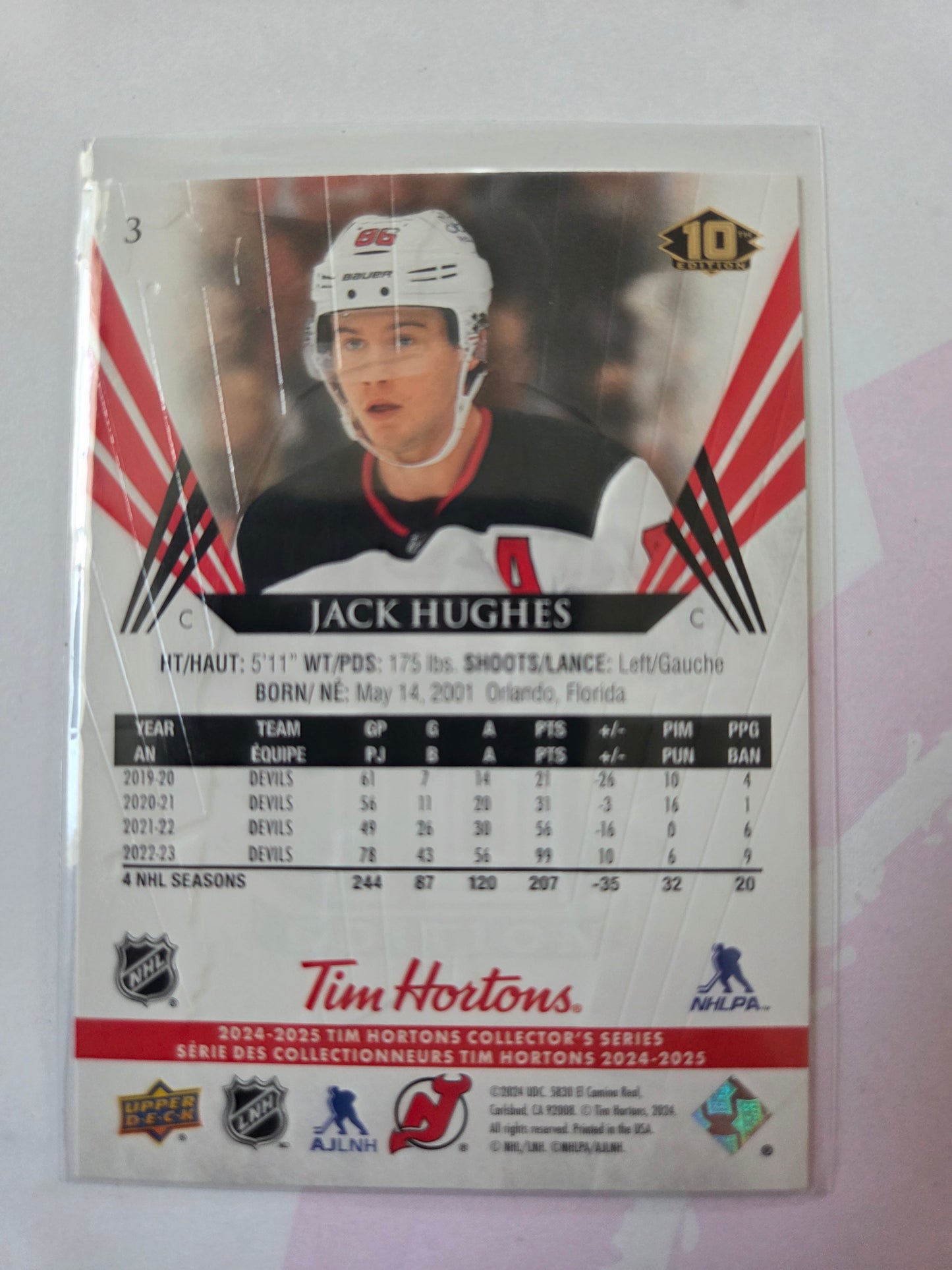 Jack Hughes Upper Deck 10th Edition #3 [New Jersey Devils]