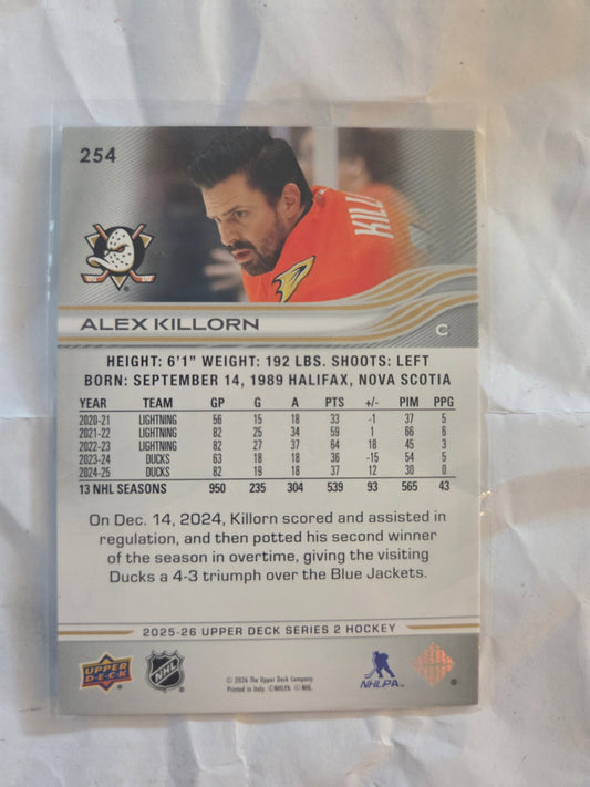 Alex Killorn Upper Deck Series 2 #254 [Anaheim Ducks]