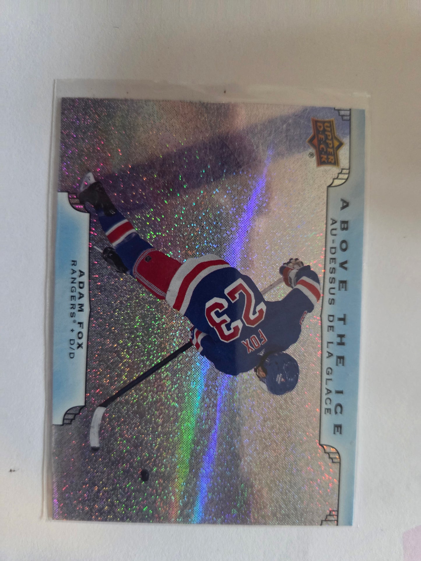 Adam Fox Upper Deck Above the Ice [New York Rangers]