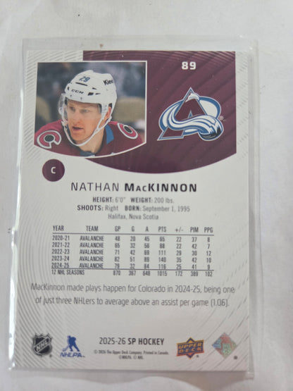 Nathan MacKinnon Upper Deck SP Hockey #89 [Colorado Avalanche]