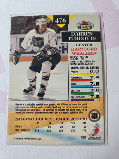 Darren Turcotte Topps Stadium Club #476 [Hartford Whalers]