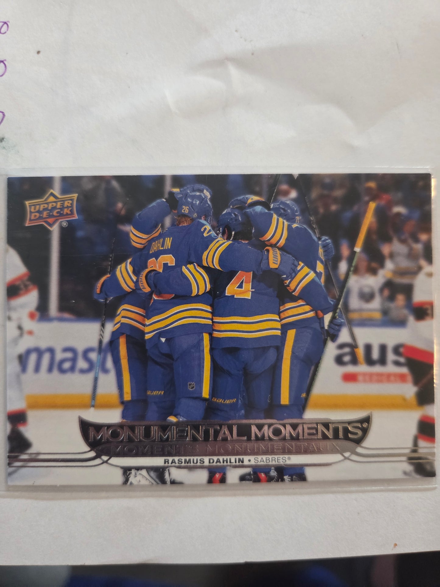 Rasmus Dahlin Upper Deck Moments [Buffalo Sabres]