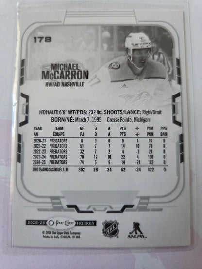 Michael McCarron O-Pee-Chee Hockey #178 [Nashville Predators]