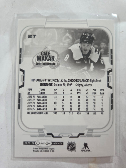 Cale Makar O-Pee-Chee Hockey #27 [Colorado Avalanche]