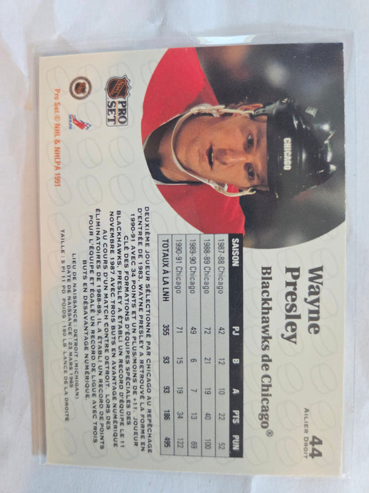 Wayne Presley French NHL Pro Set #44 [Chicago Blackhawks]