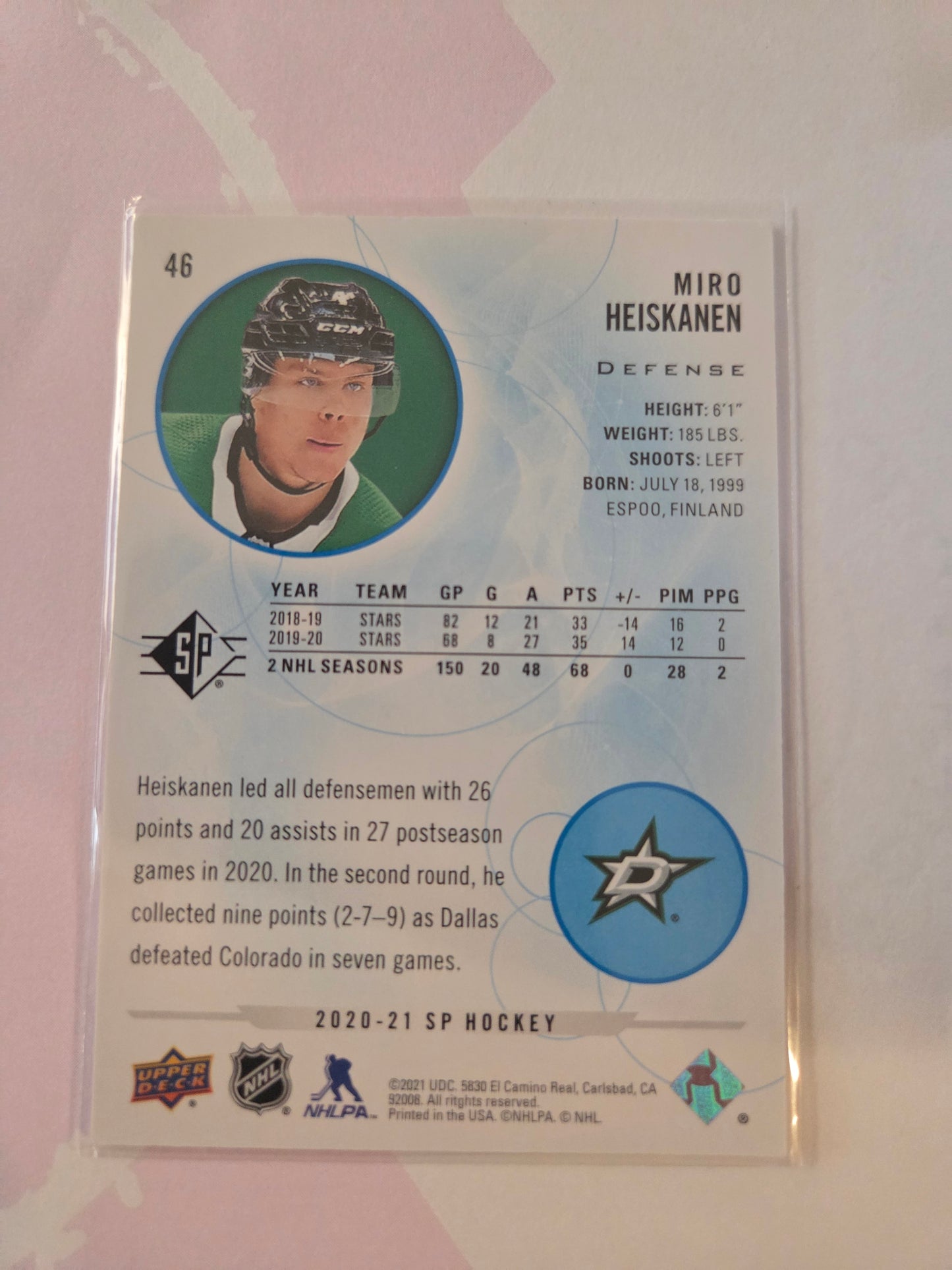 Miro Heiskanen Blue SP Hockey