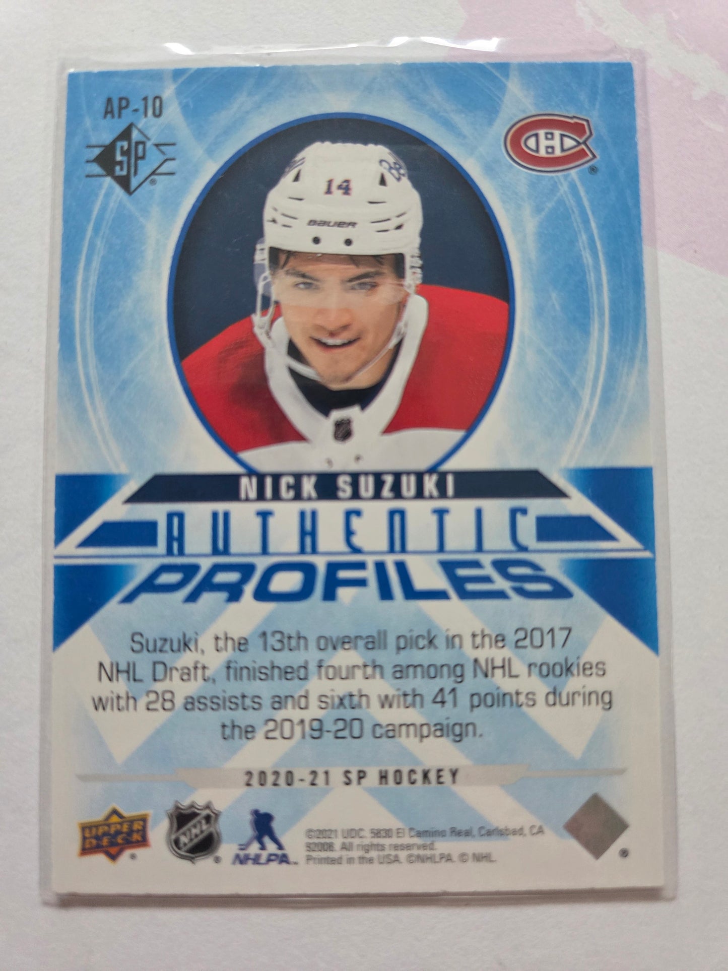 Nick Suzuki SP Hockey Blue Authentic Profiles [Montreal Canadians]