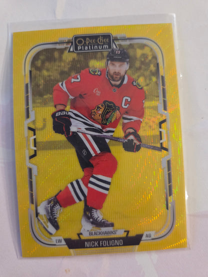 Nick Foligno O-Pee-Chee Platinum Hockey Neon Yellow Surge #105 [Chicago Blackhawks]