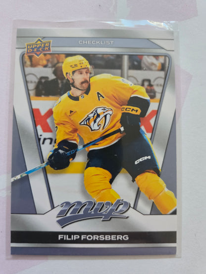 Filip Forsberg Upper Deck MVP Hockey Checklist #100 [Nashville Predators]