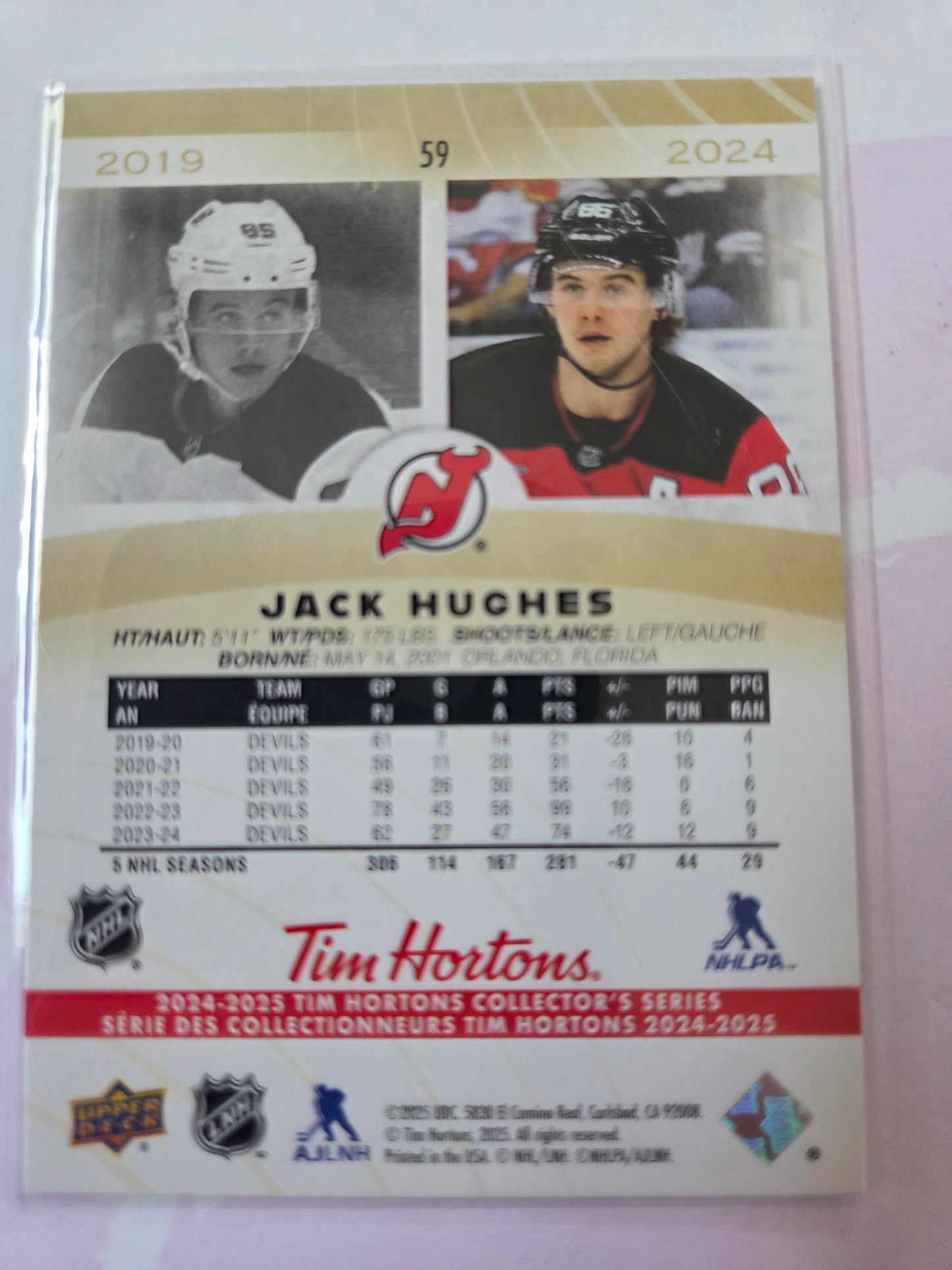 Jack Hughes Tim Hortons Upper Deck #59 [New Jersey Devils]