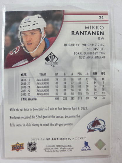 Mikko Rantanen Upper Deck SP Authentic Hockey #24 [Colorado Avalanche]