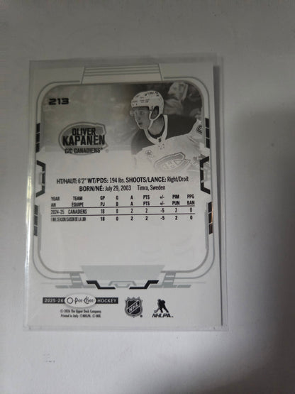 Oliver Kapanen O-Pee-Chee Hockey #213 [Montreal Canadians]