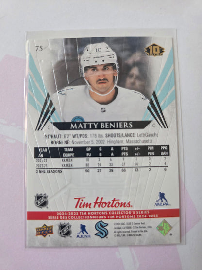 Matty Beniers Upper Deck 10th Edition #75 [Seattle Kraken]
