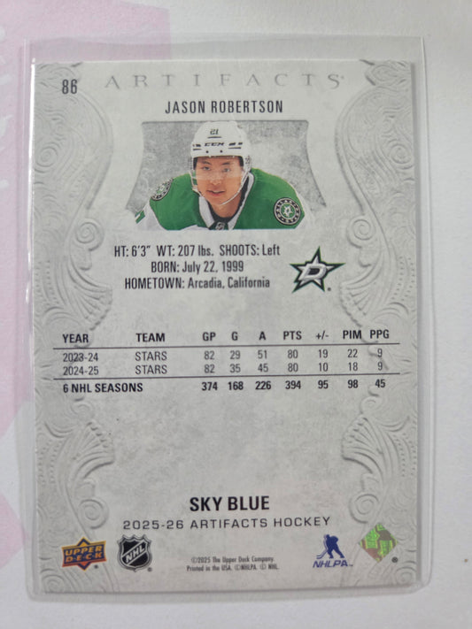 Jason Robertson Sky Blue Artifacts Hockey #86 [Dallas Stars]