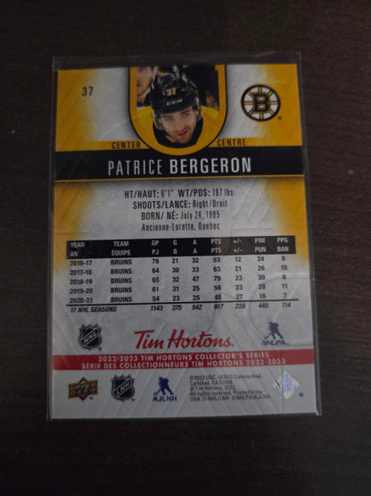 Patrice Bergeron Tim Hortons Upper Deck #37 [Boston Bruins]