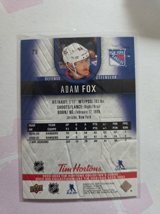 Adam Fox Tim Hortons Upper Deck #23 [New York Rangers]