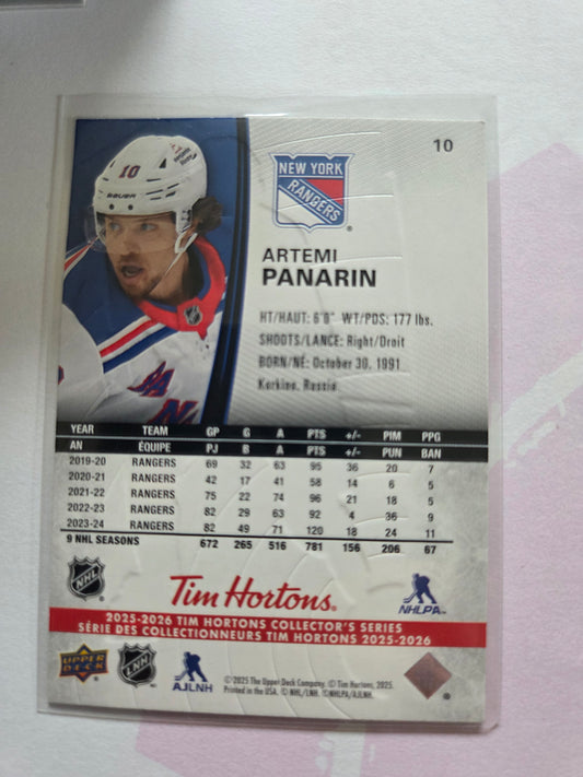 Artemi Panarin Upper Deck Tim Hortons #10 [New York Rangers]