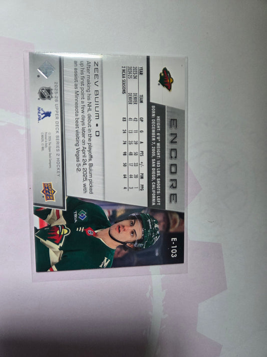 Zeev Buium Upper Deck Series 2 Encore [Minnesota Wild]